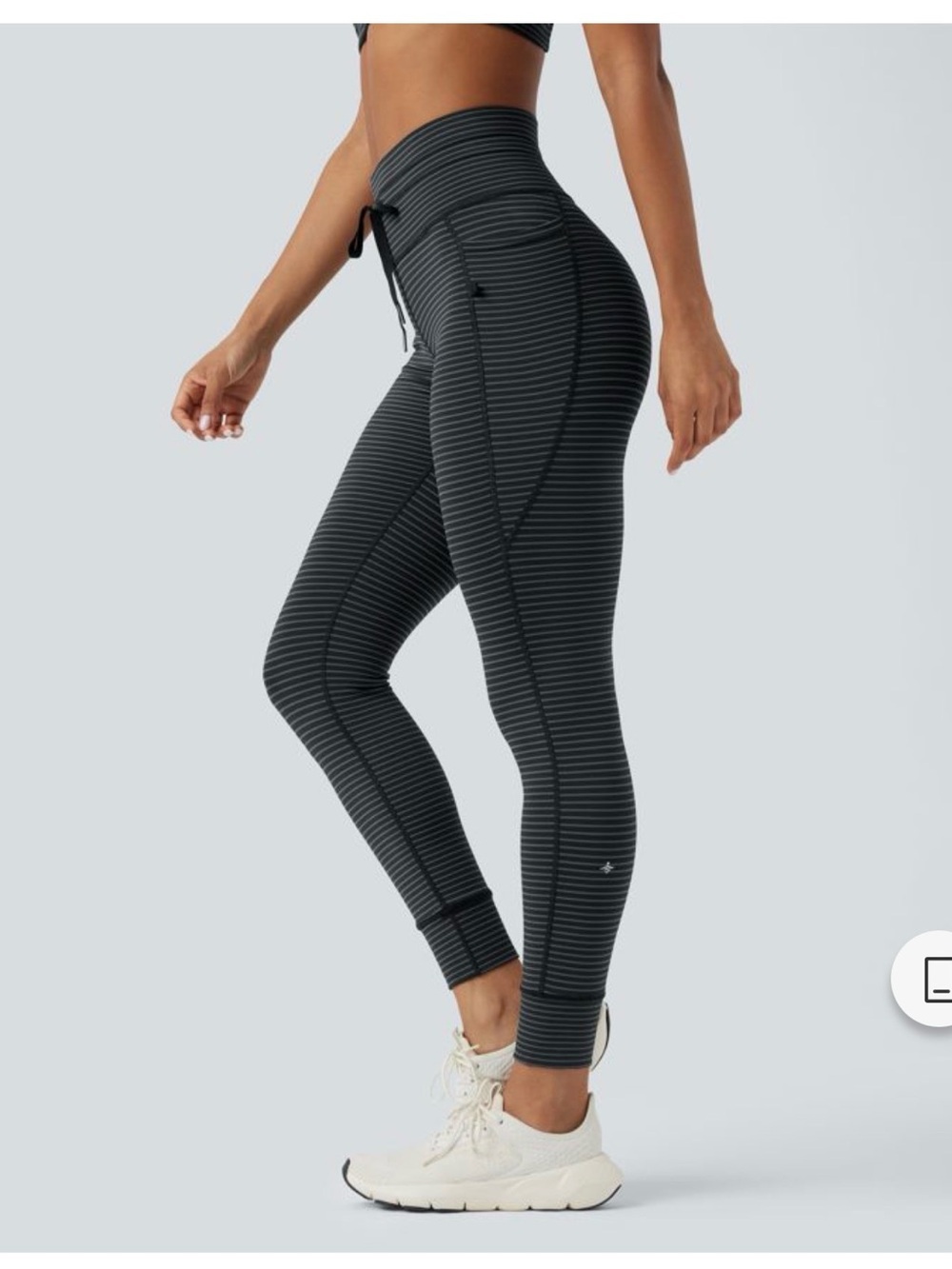 HALARA Charcoal Black Stripe High-Rise Leggings
